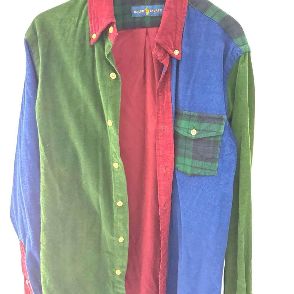 Ralph Lauren Green, blue and burgundy Casual Button Down Shirt